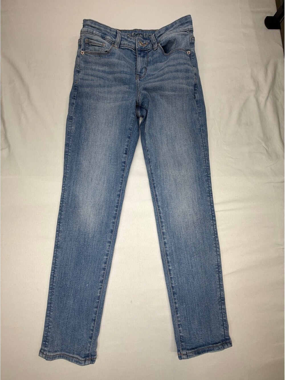 American Eagle Women's Skinny Jeans Next Level Stretch Mid Rise Size 4 Blue